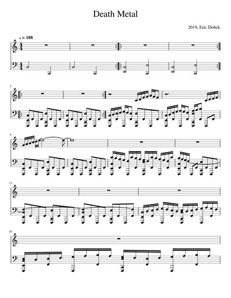 death metal sheet music|Death Metal Sheet music for Piano (Solo).